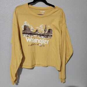 Wrangler Women's Yellow Desert Graphic Long Sleeve Top